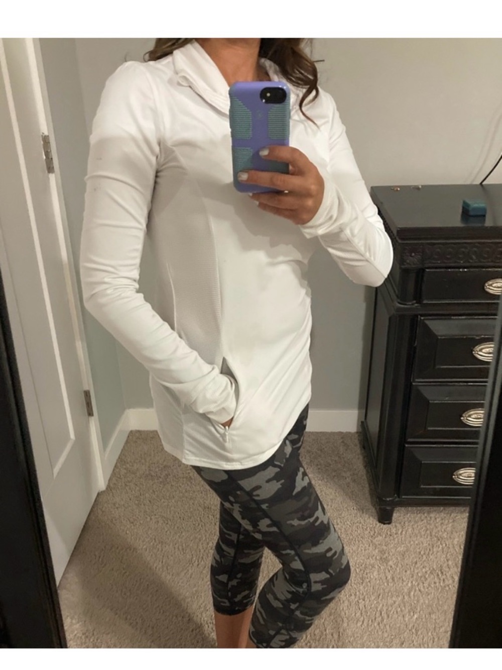Fabletics White Active half zip